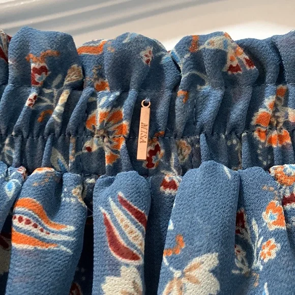 MISA  LA Blue floral mini off the shoulder dress in size XS - Picture 5 of 8